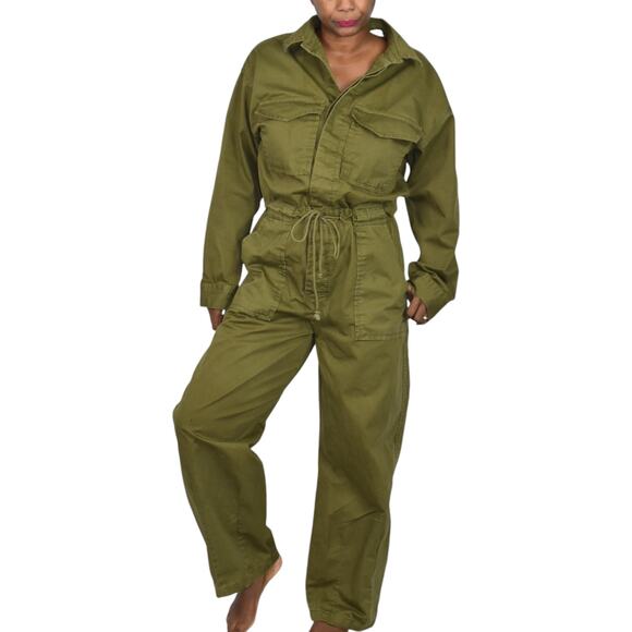 Levis Baggy Surplus Jumpsuit Green Flight Suit Oversized Cotton Coveralls Small - Picture 8 of 13